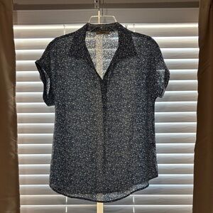 Floral Navy Blue Women's Top